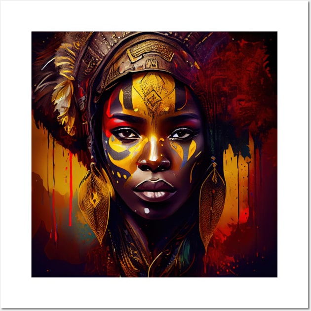 Powerful African Warrior Woman #1 Wall Art by Chromatic Fusion Studio